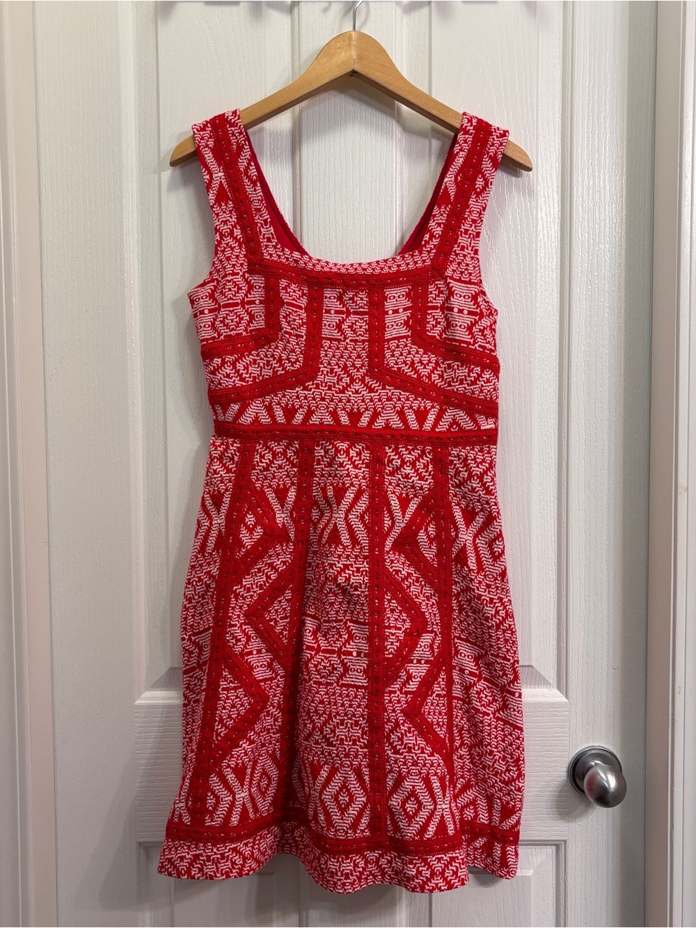 Anthropologie Maeve Red Emma Sleeveless Mini Dress